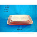Rectangle Red Stoneware Plates